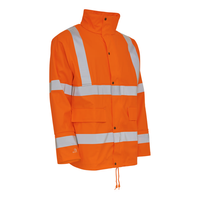 Dry Zone Visible PU Regnjakke Hi-Vis med refleksstriber