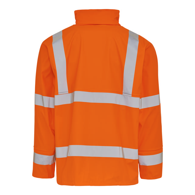 Dry Zone Visible PU Regnjakke Hi-Vis med refleksstriber