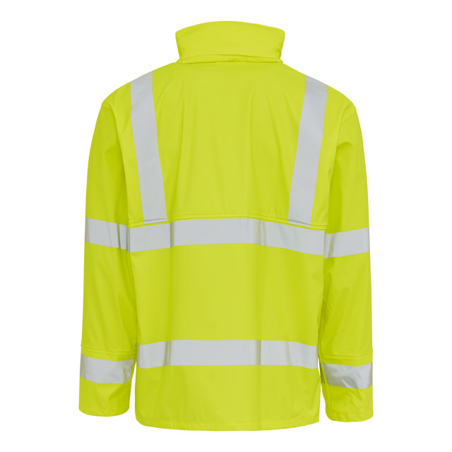 Dry Zone Visible PU Regnjakke Hi-Vis med refleksstriber